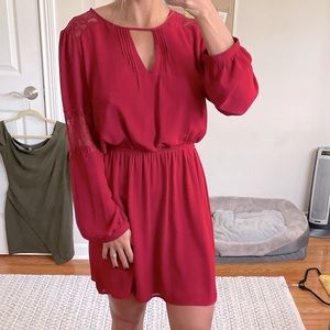 Express red long sleeve dress